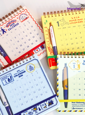 日本制SHINNIPPON新年2026台历套装便携月历日程备忘录手帐本Eric