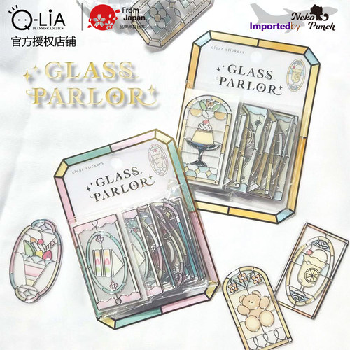 正品授权 日本Q-LiA贴纸彩绘玻璃风窗花手机耳机壳手帐素材装饰