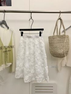 2026春季 百搭宽松韩系休闲高级轻奢蕾丝刺绣重工半身裙 新款