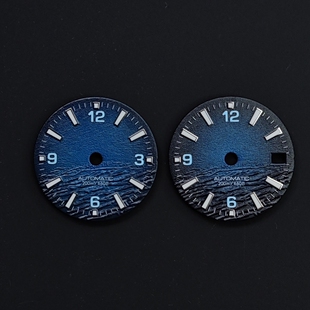 28.5mm字面适用NH35NH34NH36机芯改精工表盘夜光渐变蓝蓝绿光配件