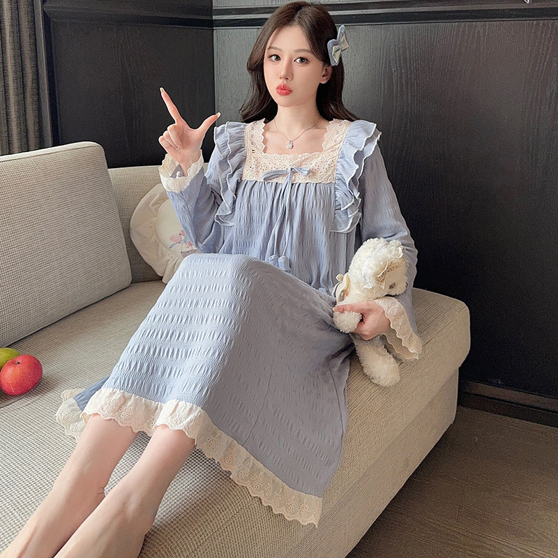 网红加肥加大纯棉提花休闲家居服图片