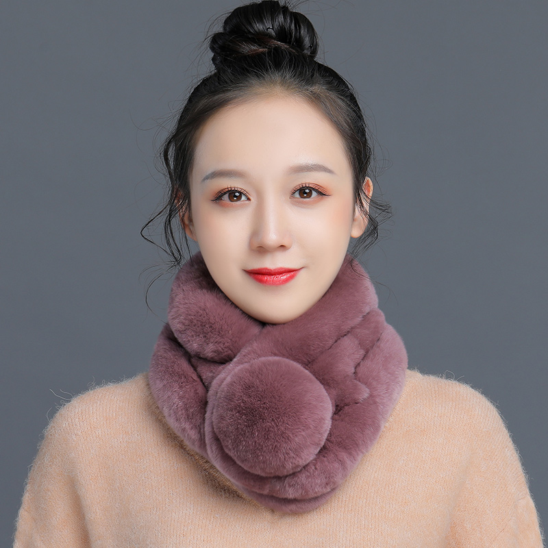 皮草兔毛围巾女冬季韩版时尚懒濑獭兔毛围脖女士冬天保暖脖套学生