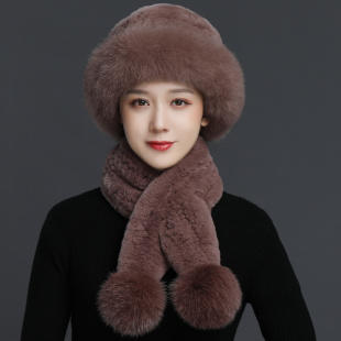 皮草帽子女冬天保暖狐狸毛帽子加厚妈妈韩版时尚獭兔毛礼帽秋冬季