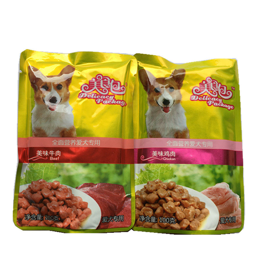 美食包狗低盐牛肉味鲜湿粮100克*24包狗软粮罐头零食宠物乐肉粒包