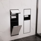 卫生间嵌入式 高级纸巾盒 垃圾桶壁龛304不锈钢加厚厕所定制隐形式