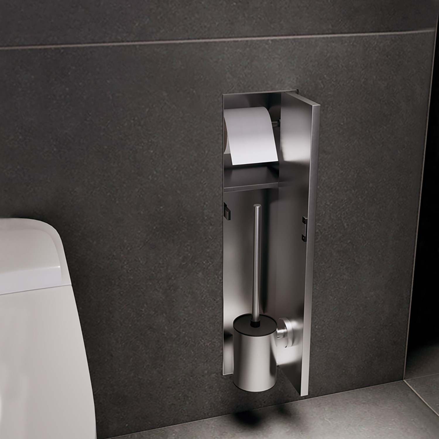 嵌入式马桶刷置物架不锈钢高级感纸巾收纳定制喷枪壁柜墙上储物柜,家庭/个人清洁工具,垃圾桶,淘宝优惠券,粉丝福利购,淘宝优惠卷