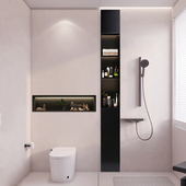 卫生间置物架壁龛不锈钢定制飘窗卫生间铝合金壁龛嵌入式 一体款