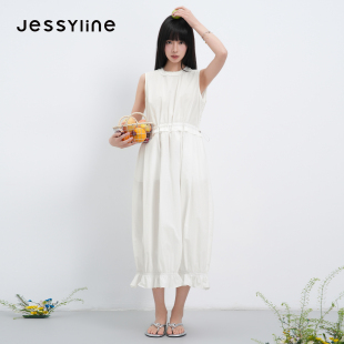 jessyline2026夏季专柜新款 杰茜莱中长款显瘦连衣裙女 624111208