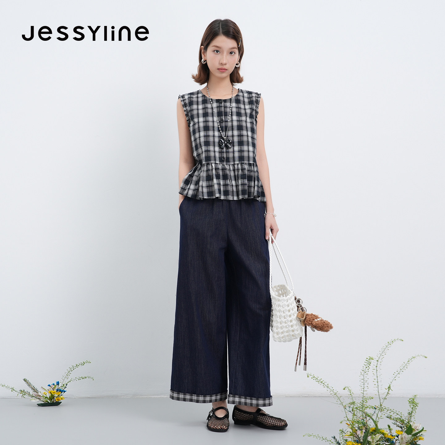 jessyline2026夏季专柜新款 杰茜莱上衣牛仔裤穿搭套装 621216051