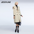 冬季 专柜新品 jessyline女装 2折特卖款 杰茜莱纯羊毛呢大衣外套女