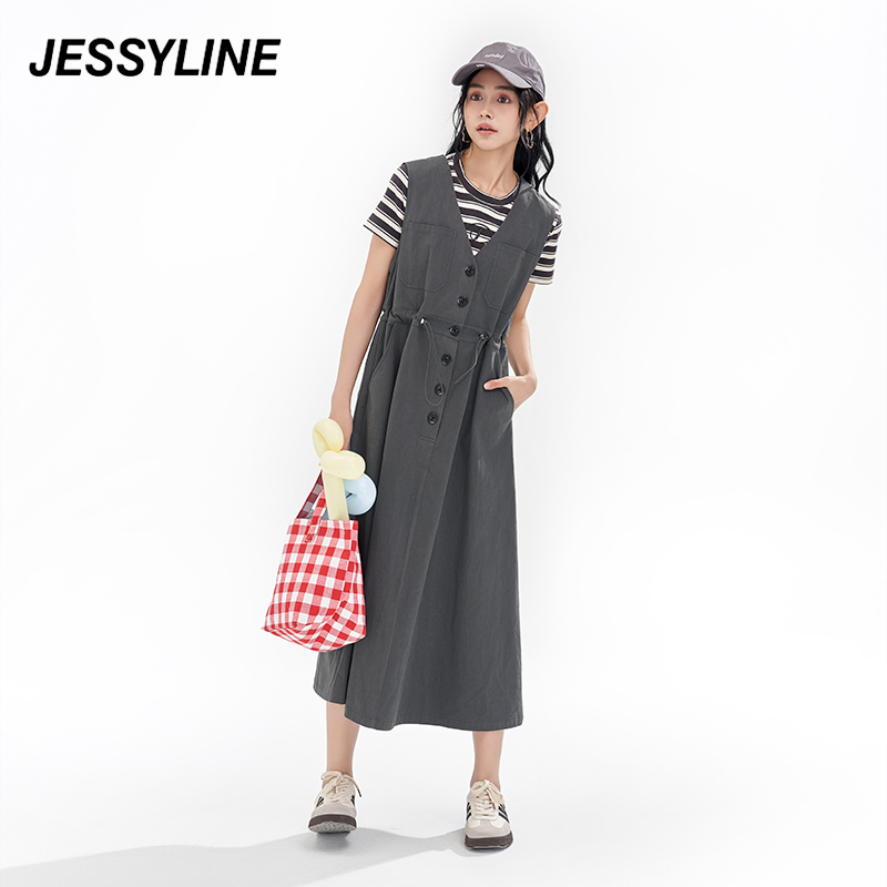 jessyline2024春季专柜新款 杰茜莱时尚背心马夹连衣裙 412211168