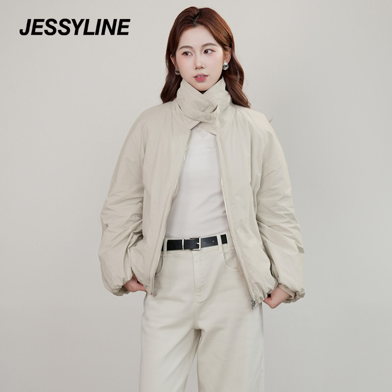 jessyline杰茜莱2026冬季新款时尚毛绒加厚两面穿保暖外套女夹克