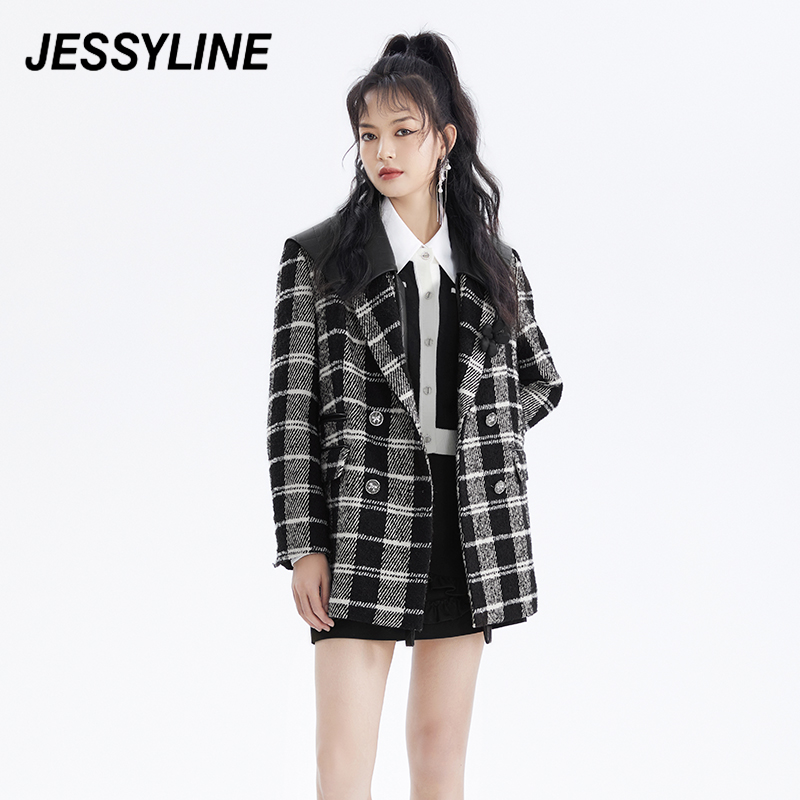 Jessy·Line毛呢中长款西装外套