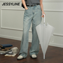 杰茜莱宽松直筒牛仔长裤 女 专柜新款 jessyline2024夏季 423110120