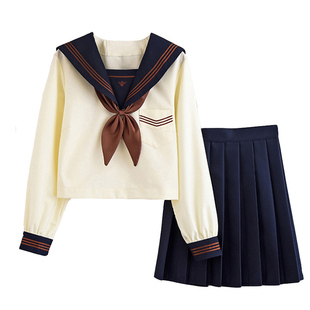 茶羽中jk制服正版套装黄三本水手服女可爱海军风基础款神北熊补补