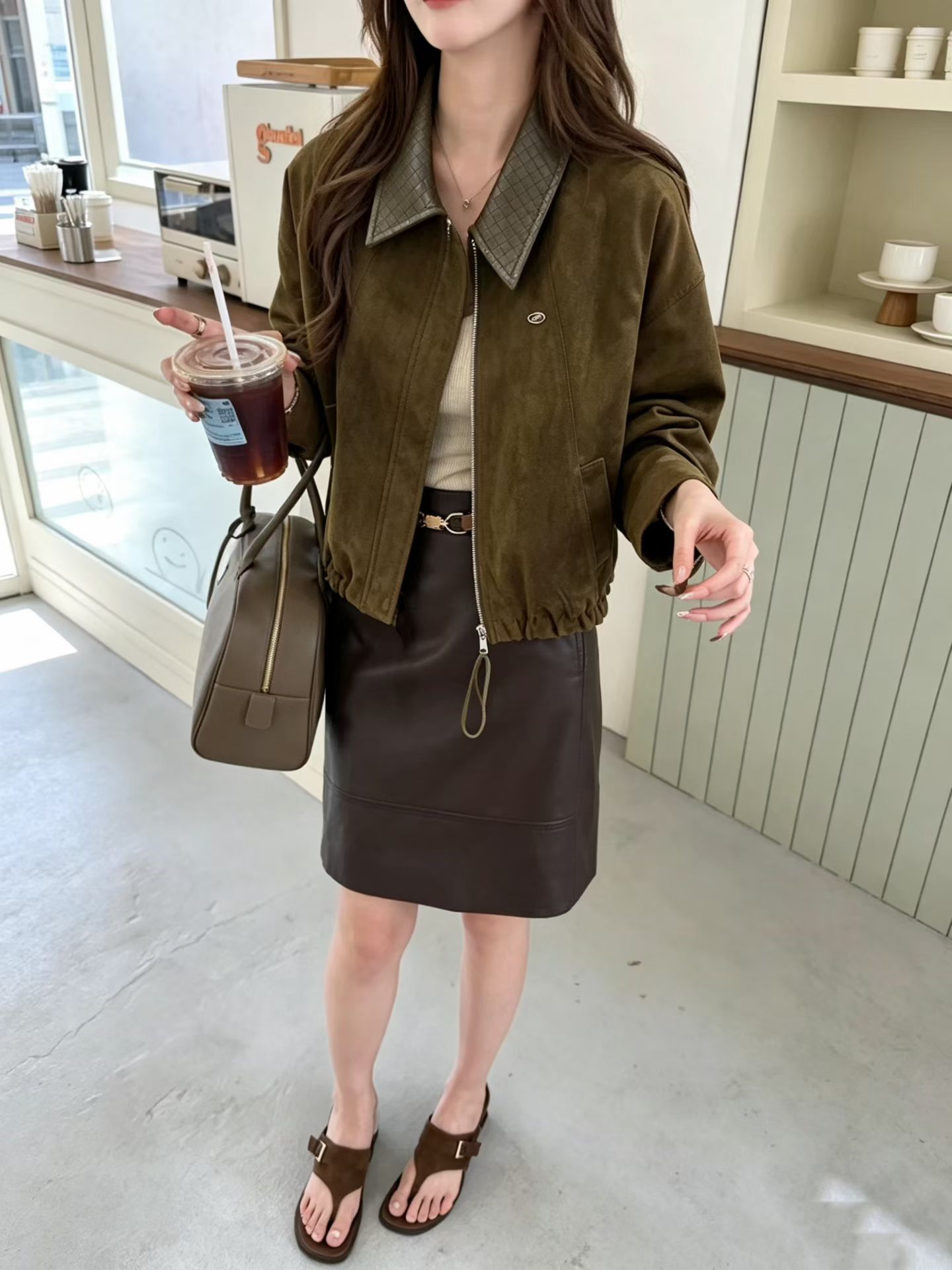 欧洲站2026新款欧货女装时尚百搭翻领长袖外套女宽松显瘦上衣