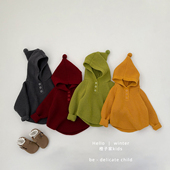 婴儿休闲上衣 加厚保暖连帽毛衣男宝宝洋气百搭针织衫 女童冬季 韩版