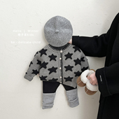 女宝宝韩版 女童冬季 洋气时髦针织开衫 百搭毛衣外套婴儿休闲外出服