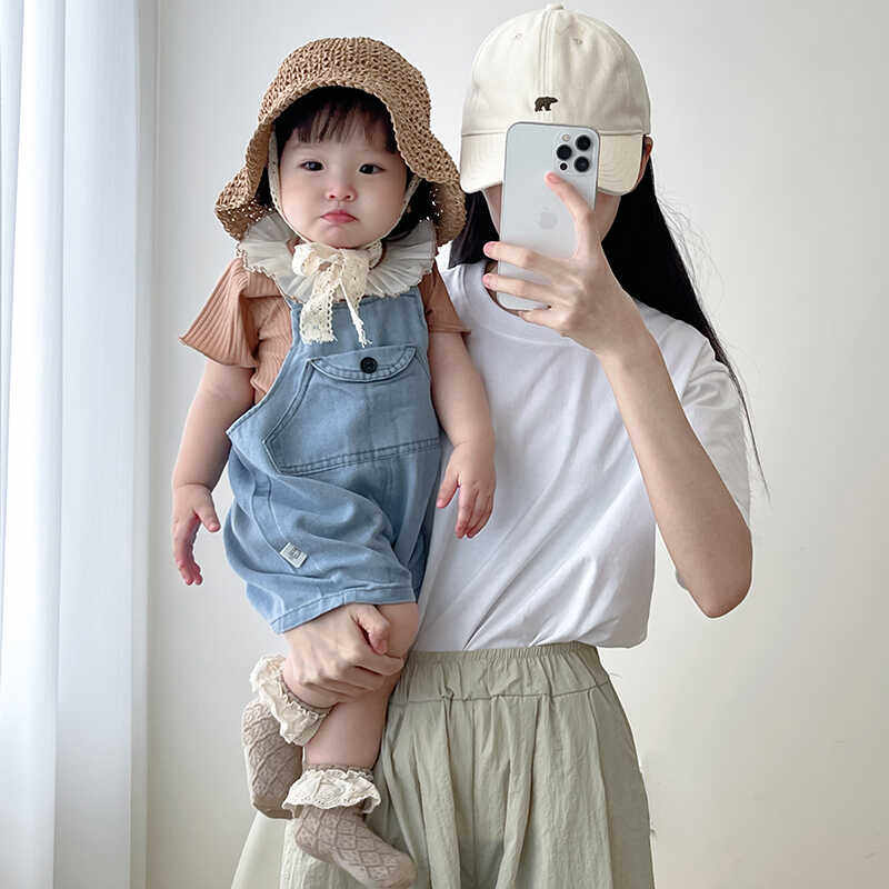 夏季女童休闲背带短裤女宝宝洋气短袖包屁牛仔爬服套装婴儿牛仔裙,童装/婴儿装/亲子装,套装,淘宝优惠券,粉丝福利购,淘宝优惠卷