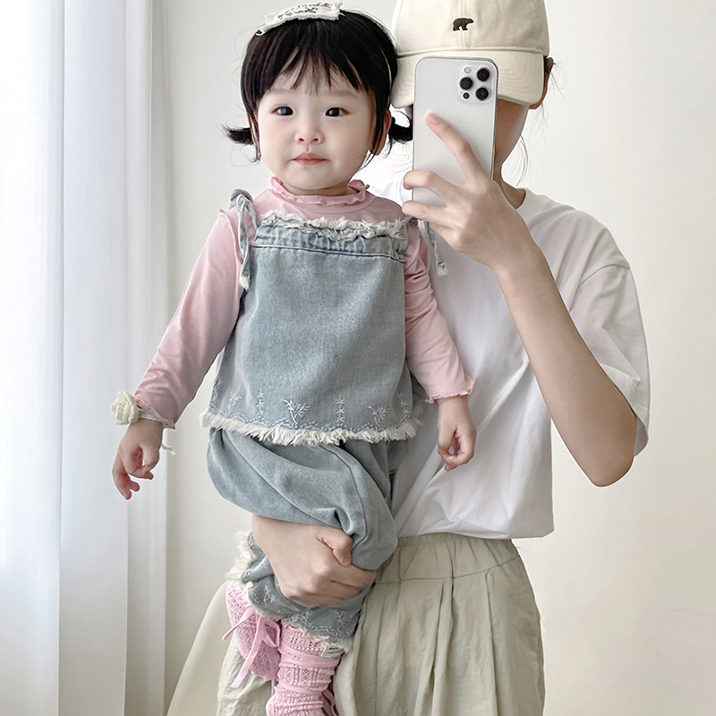 女孩背心直筒裤阔腿裤两件套