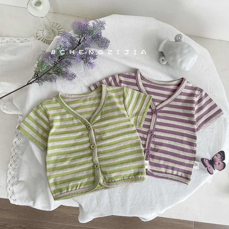 2026新款夏季婴儿韩版条纹防晒衣女童短袖空调开衫男宝宝薄款外套,童装/婴儿装/亲子装,普通外套,淘宝优惠券,粉丝福利购,淘宝优惠卷