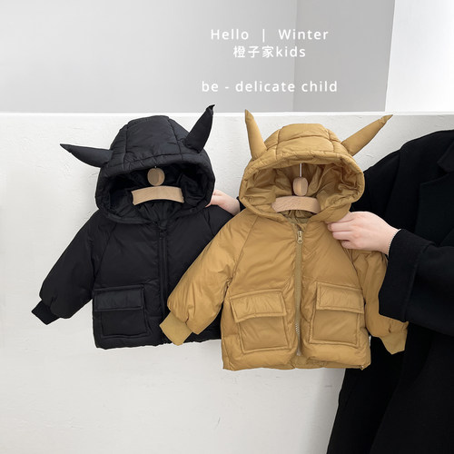 男童冬款加厚保暖连帽羽绒服外套