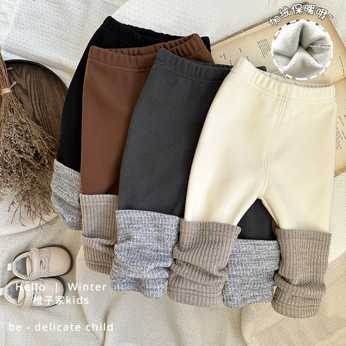 拼接长裤混纺裤子工厂直销加绒裤