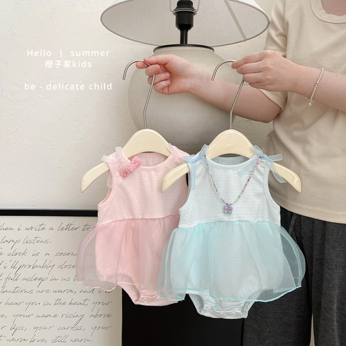 新生儿宝宝夏季薄款吊带包屁裙