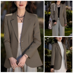 气质西装短款外套女2026年早春新款小个子时尚宽松修身小西服上衣