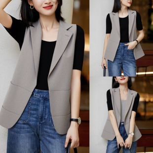 早春2025新款马甲外穿无袖西装女夏天小个子背心职业气质显瘦外套