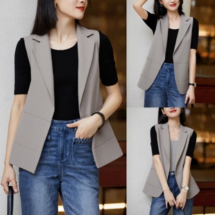 早春2025新款马甲外穿无袖西装女夏天小个子背心职业气质显瘦外套