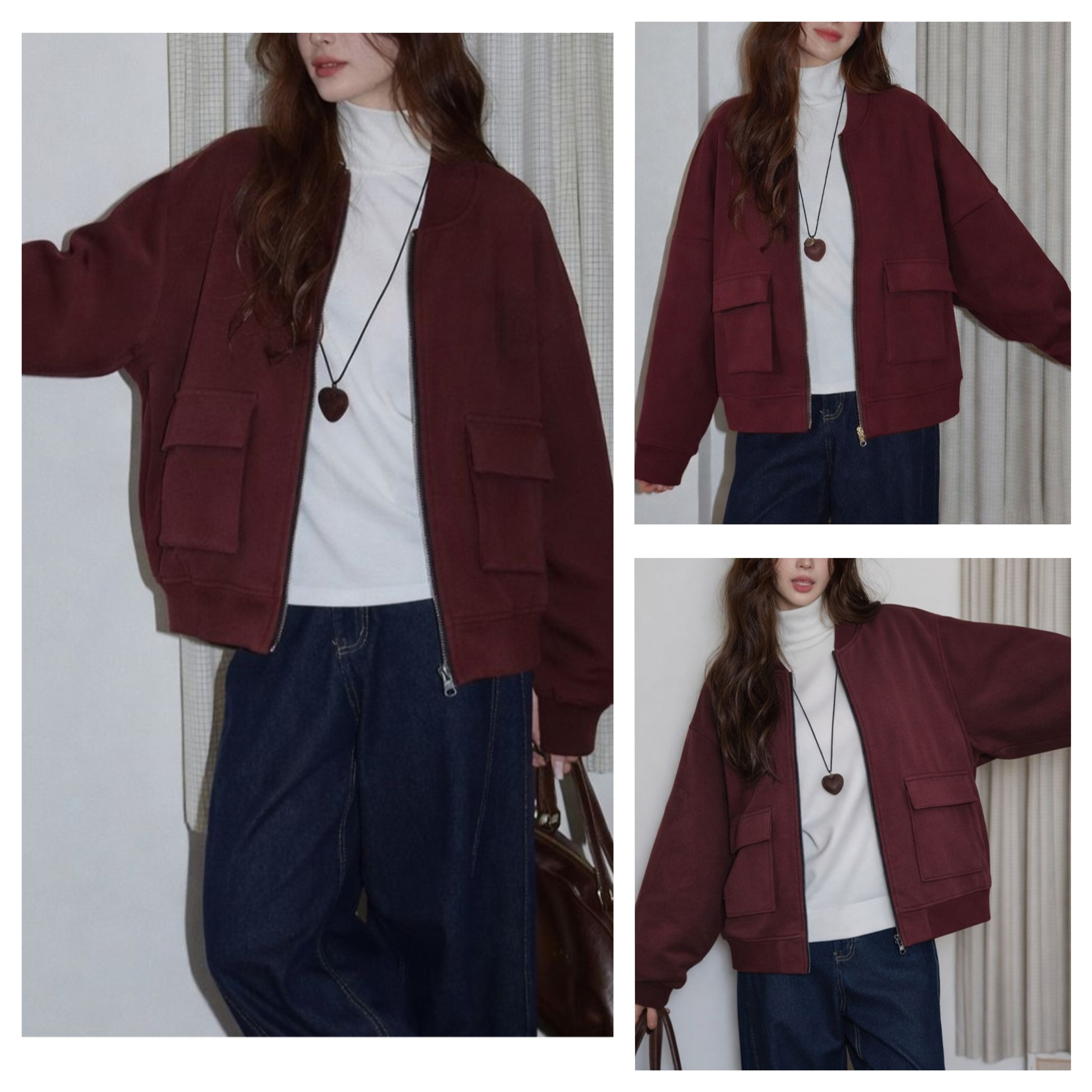 2025秋冬新款圆领长袖休闲短外套女小个子气质时尚百搭棒球服夹克