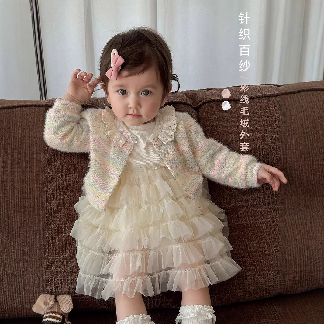 女童网纱蛋糕裙可爱拼接公主裙