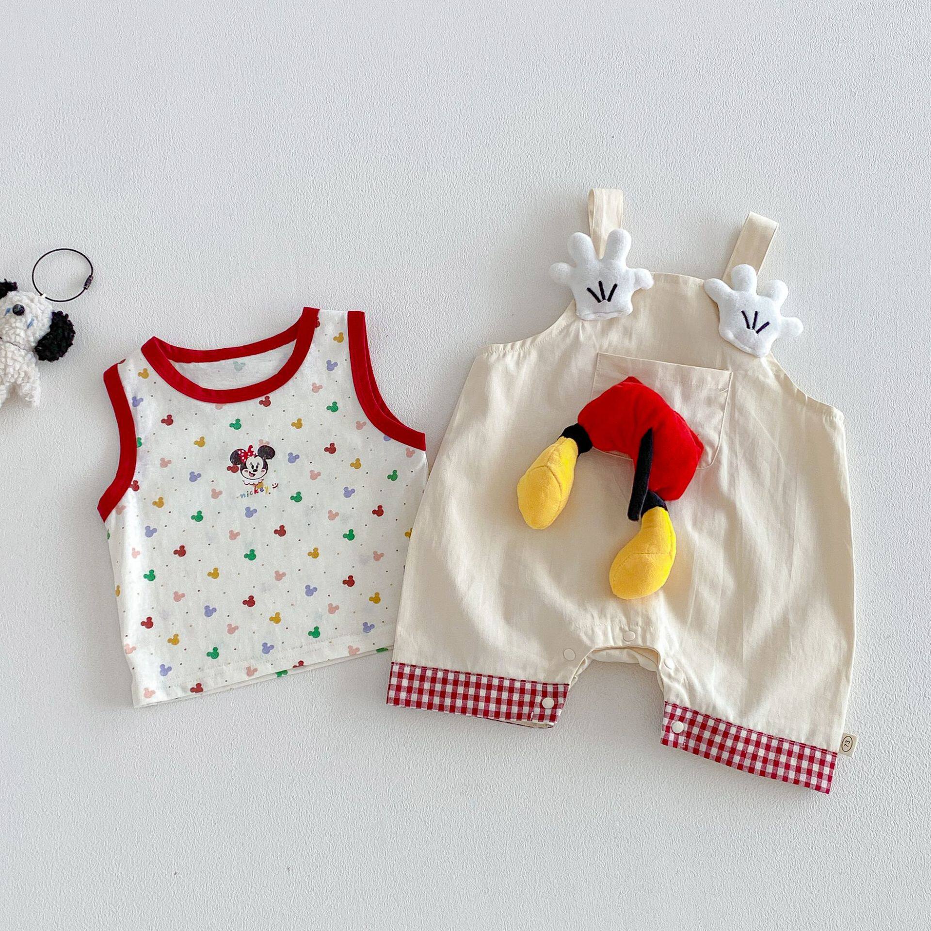 宝宝纯棉背带短裤2026新款夏季小童休闲裤韩版立体卡通玩偶连体裤