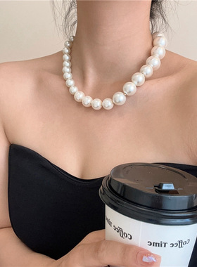 珍珠项链女轻奢时尚晚宴法式大珍