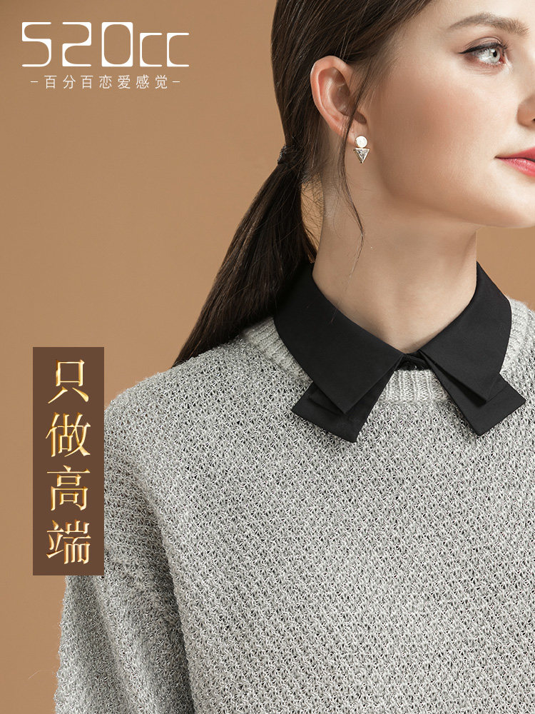 WOMENS FAKE COLLAR FASHION DOUBLE LAYER PEAK COLLAR SHIRT TRIM COLLAR AUTUMN AND WINTER INNER LAYER SHIRT SWEATER BOTTOM FAKE COLLAR
