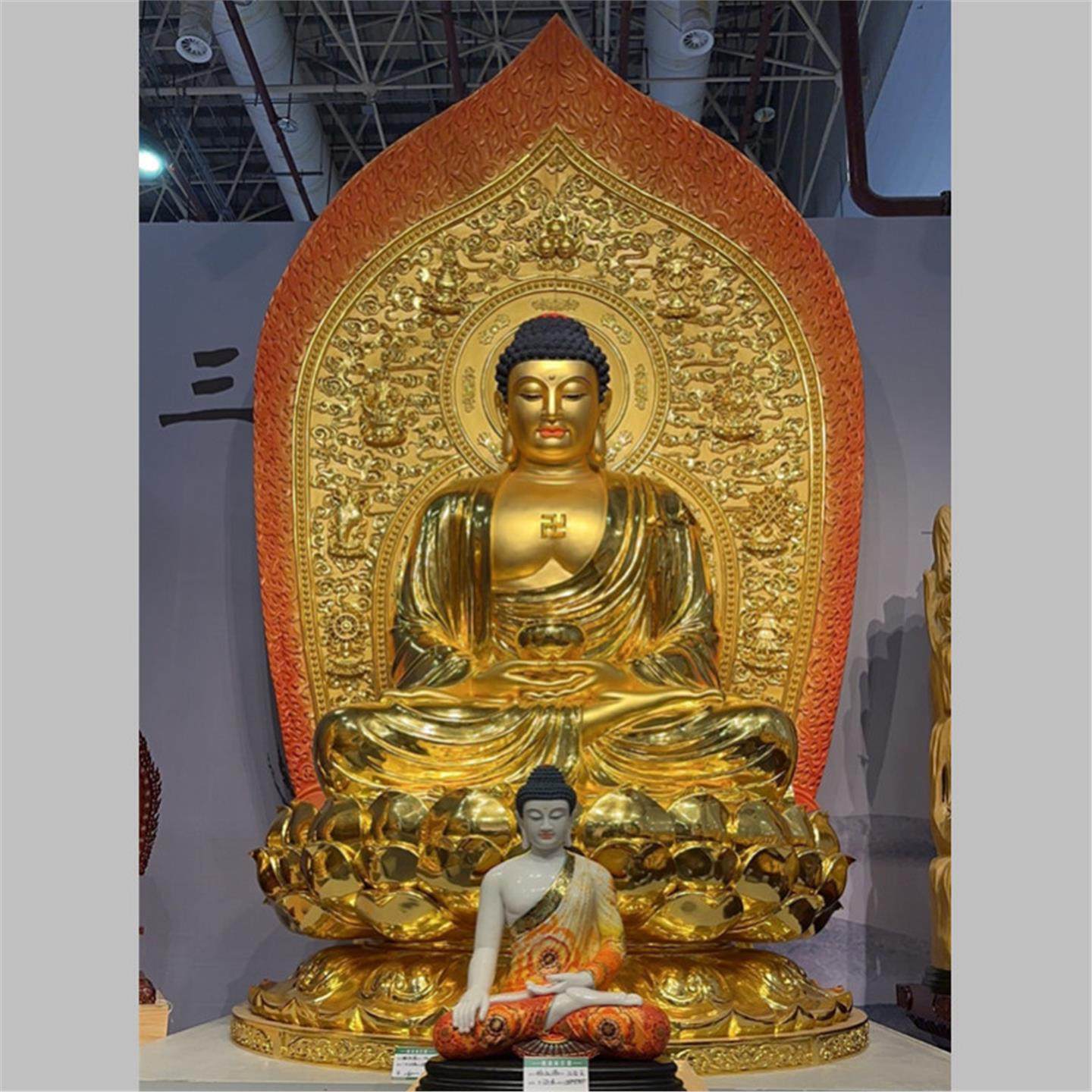 木雕如来佛像药师佛大型摆件阿弥陀佛观音菩萨 三宝佛 释迦牟尼佛