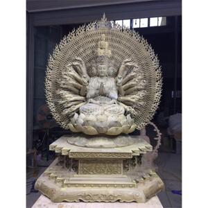 木雕佛像千手千眼观音菩萨像供奉佛像千手观音佛像摆件镇宅风水