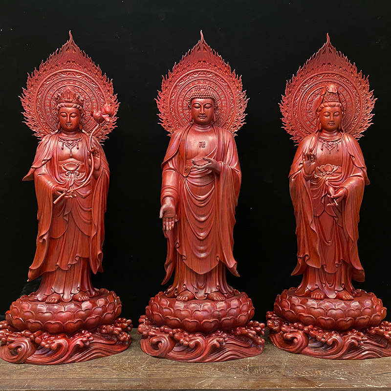 西方三圣佛像家用观音大势至菩萨