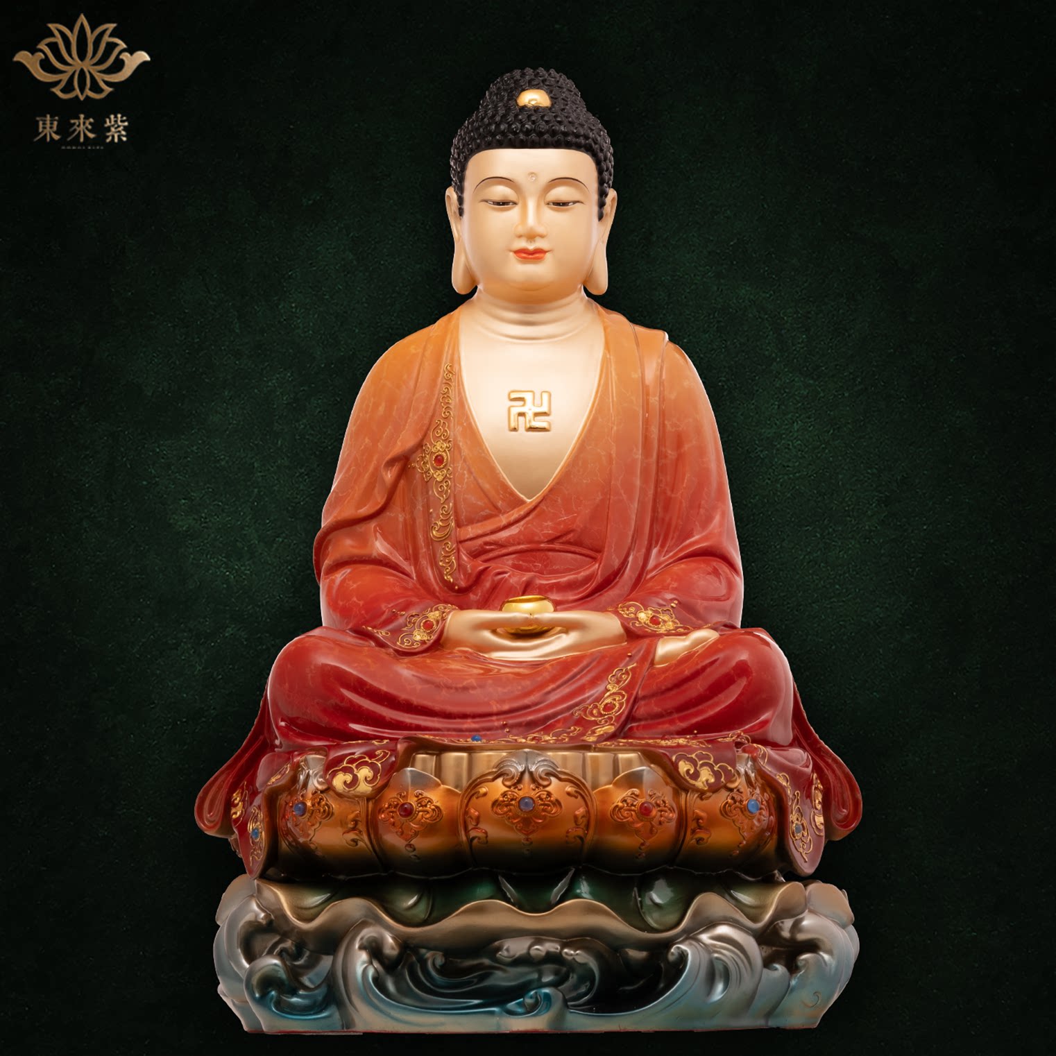 释迦摩尼神像三宝佛像如来佛祖阿弥陀佛药师佛娑婆三圣东来紫铜像