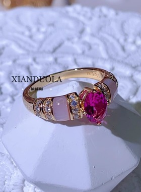 纯银女士贝母整圈戒指仙哆啦