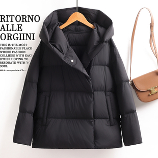 时髦羽绒服女短款2025冬季抗寒保暖连帽时尚洋气女士外衣羽绒外套