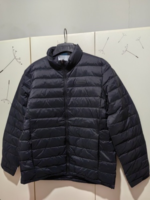 中间保暖层鹅绒服 黑色立领薄款外穿内搭排骨羽绒服 男生冬装外套