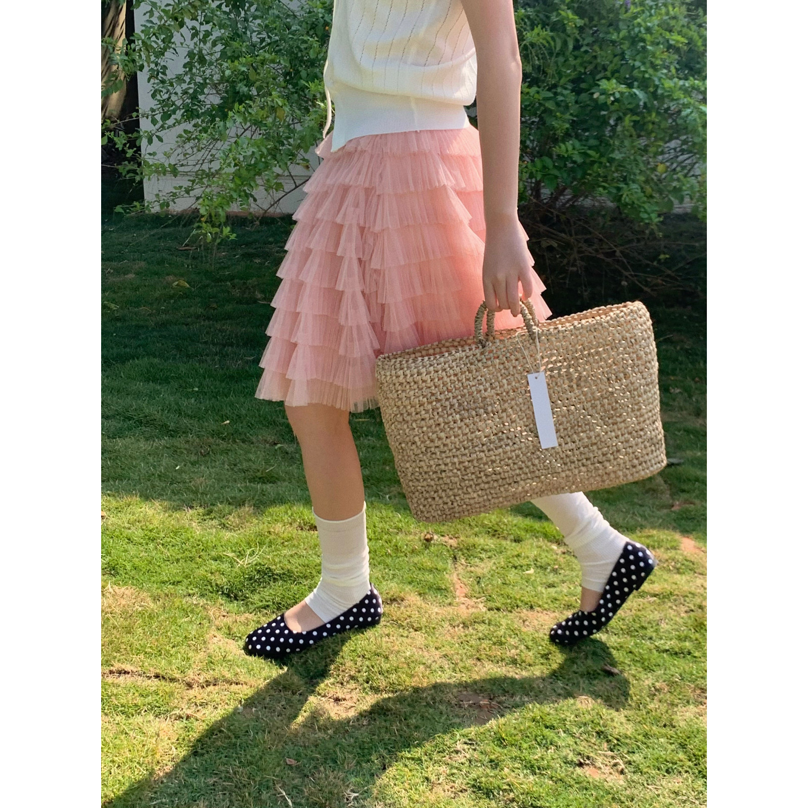 Flower & April-漂亮a字百褶网纱半身中裙半身裙(26年早春)300999,女装/女士精品,半身裙,淘宝优惠券,粉丝福利购,淘宝优惠卷