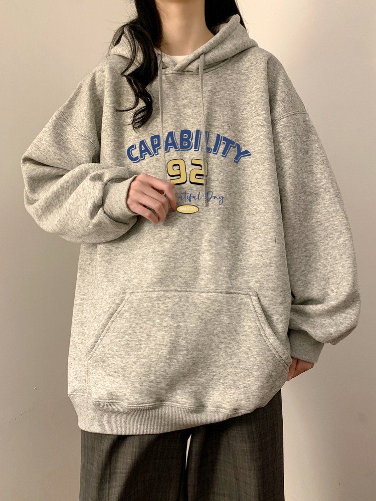 中性风秋冬420克男士大码连帽宽松卫衣外XZ405-1-WY01-P55-加绒65,男装卫衣,星座405-1
