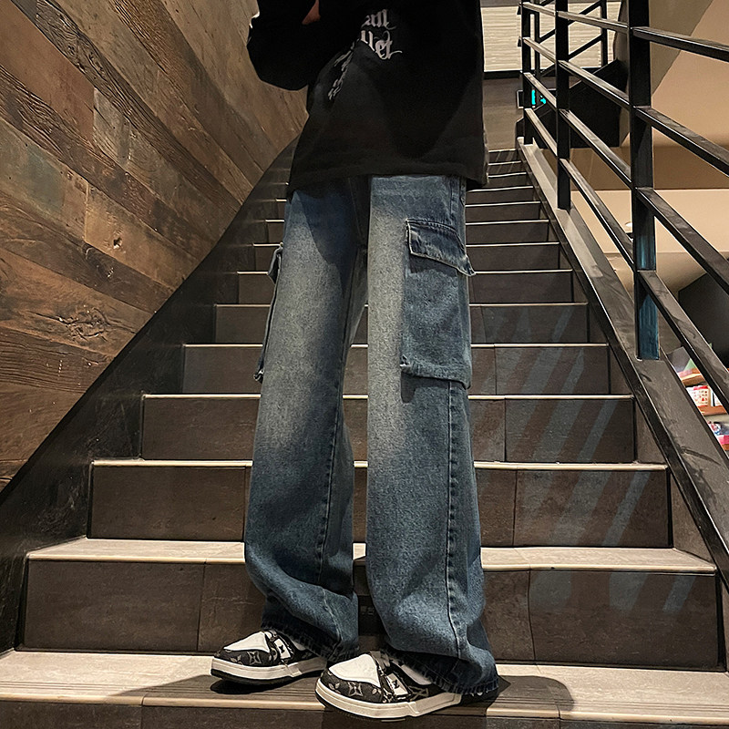 男工装直筒宽松牛仔裤XZ405-1-K14-P70控108,男装牛仔裤,星座405-1