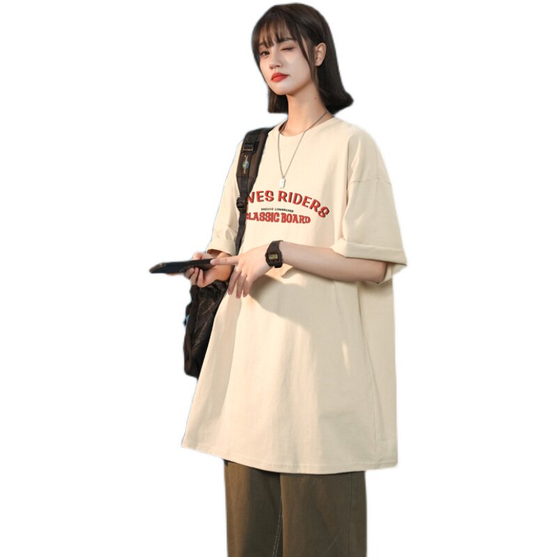 女装类目夏季女士大码宽松圆领短袖纯棉t恤XZ405-1-T13-P25,女装T恤,星座405-1