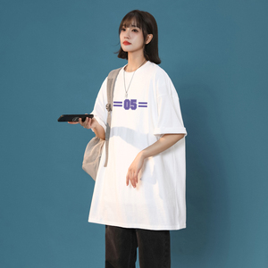 女装类目夏女士t恤上衣短袖宽松半袖XZ405-1-T19-P25图片
