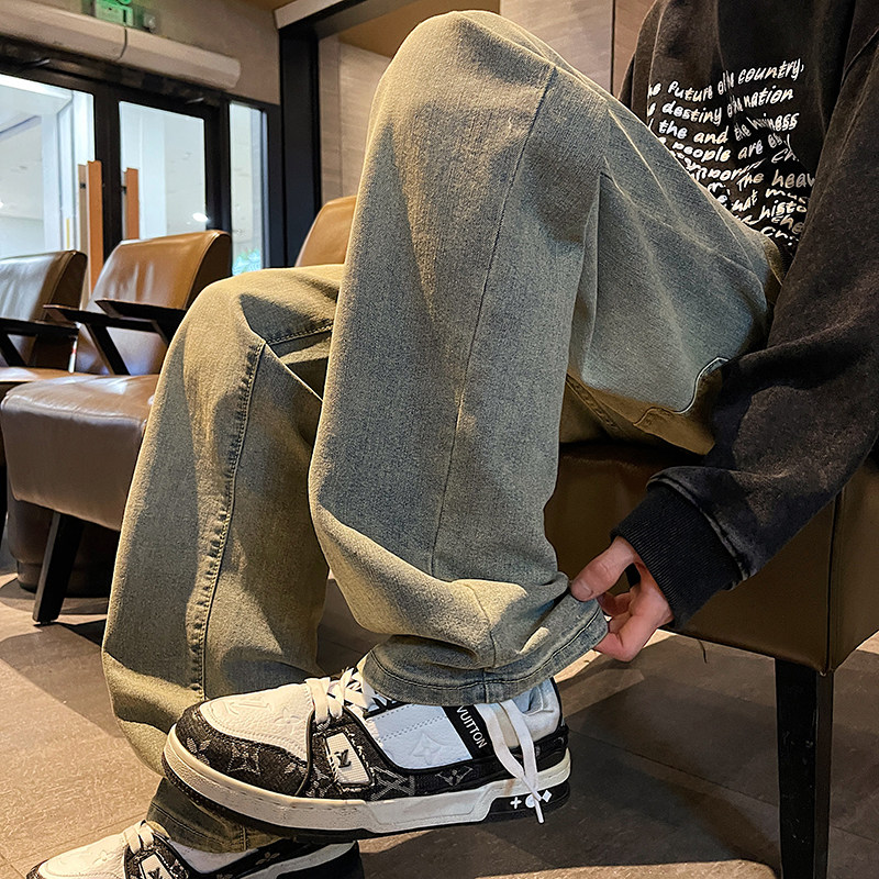 美式高街弹力直筒男牛仔长裤XZ405-1-K15-P60控88图片