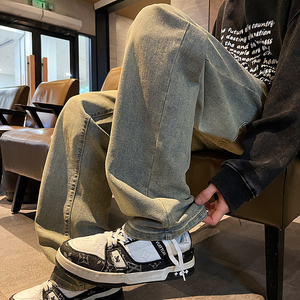 美式高街弹力直筒男牛仔长裤XZ405-1-K15-P60控88图片